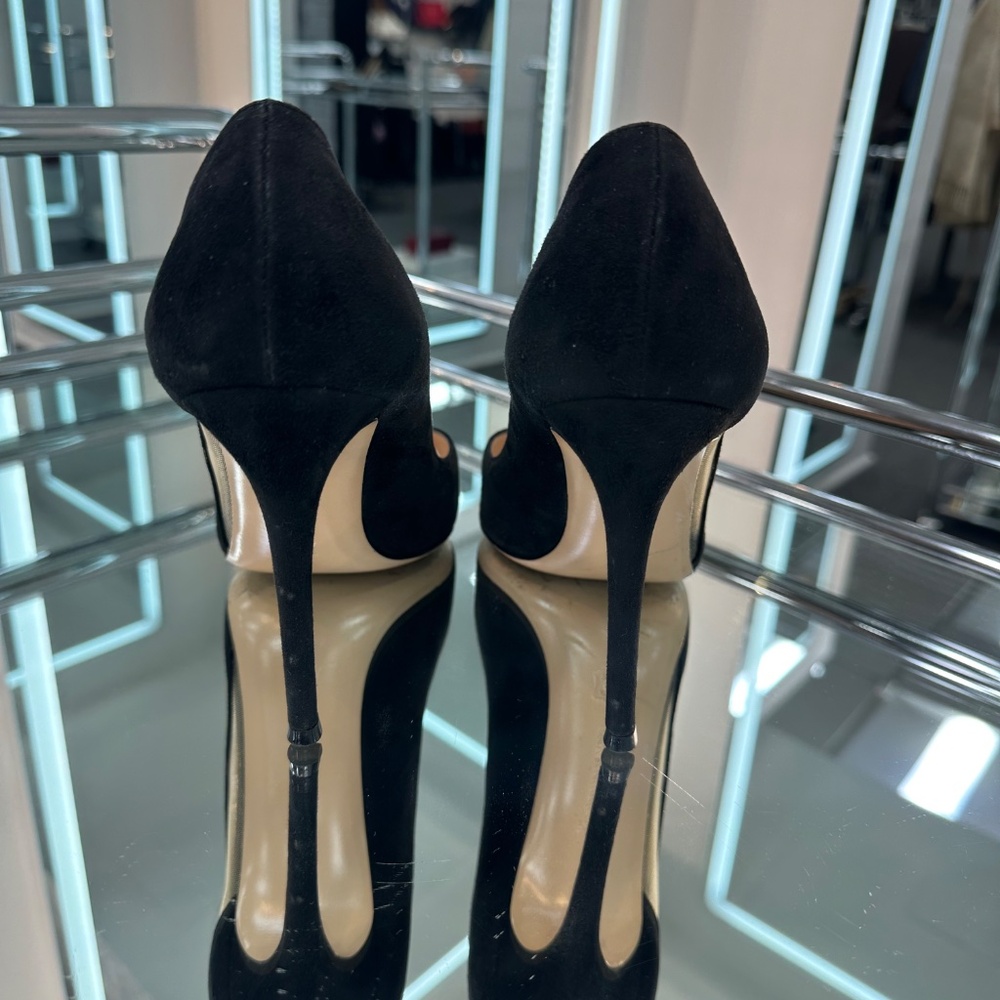 Gianvito Rossi suede and mesh pointed toe heel - Picture 8 of 9